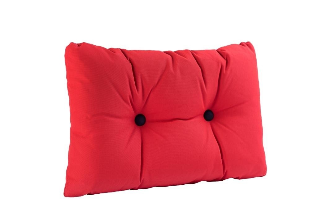 Bootkussen - Kussen met knopen | Rood met blauw