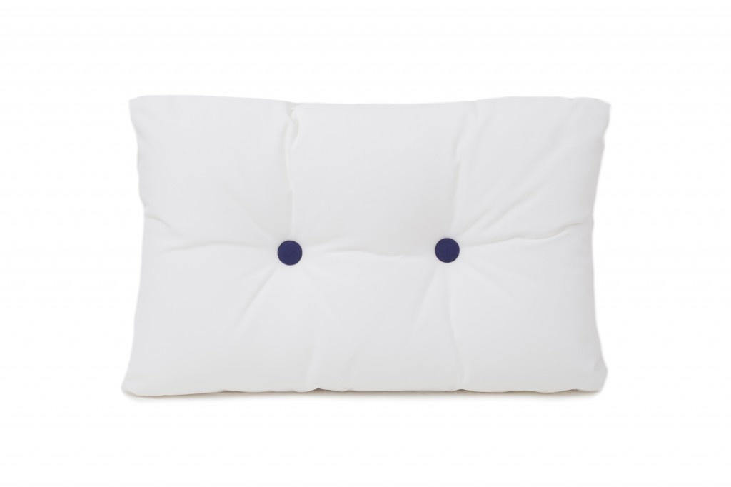 Bootkussen - Kussen met knopen | Wit met blauw