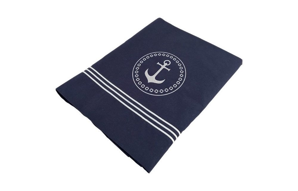 Marine Business Santorini bedlaken Blue Anchor - Double