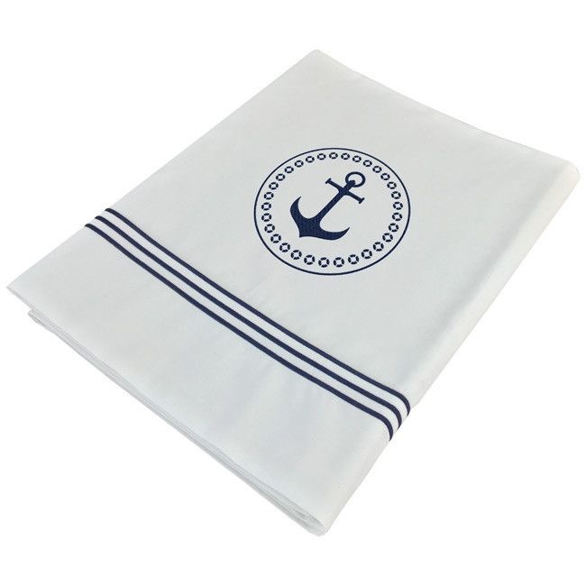Santorini bedlaken White Anchor - Single