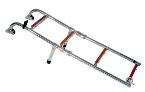 RVS zwemtrap opklapbaar teak