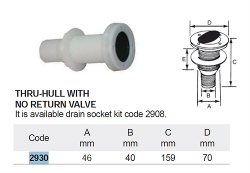 Huiddoorvoer+terugslagklep - 38mm - wit
