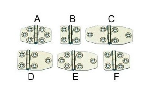 Allpa RVS Scharnier  44x45mm  Ø5mm (B)