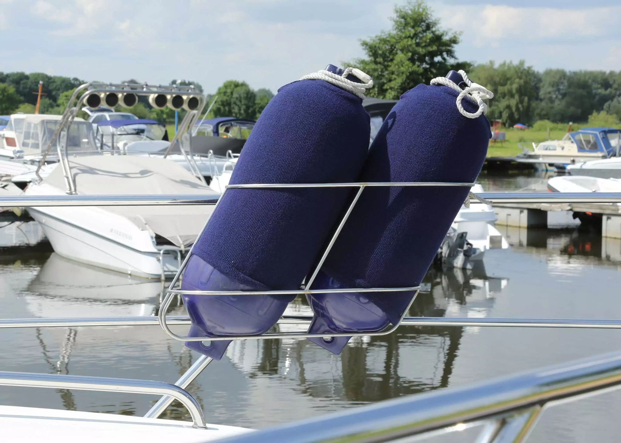 RVS fenderhouder schuin