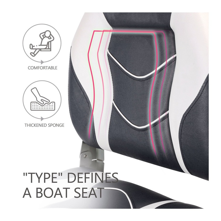 Bootstoel High Back antraciet / wit