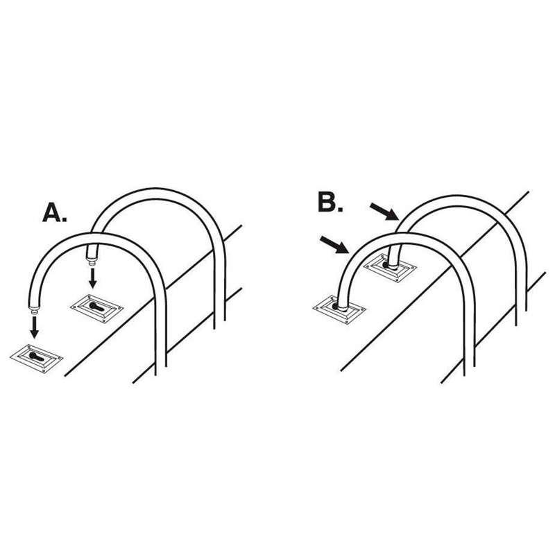 RVS zwemtrap - 3-treden - hoogte 83 cm