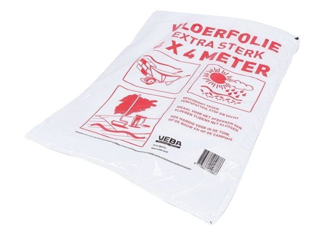 Afdekfolie extra sterk transparant 4x4m