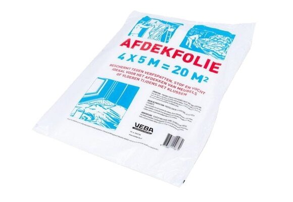 Afdekfolie extra sterk transparant 4x4m