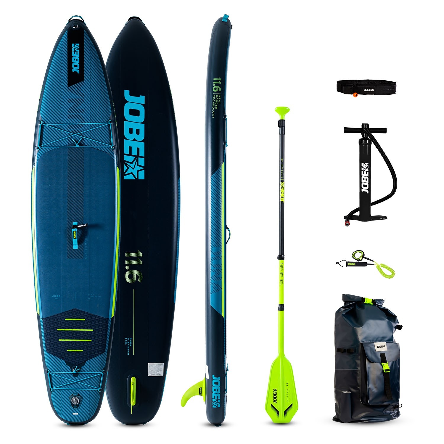 Jobe Duna 11.6 Opblfsbfr SUP Board Pakket Steel Blue