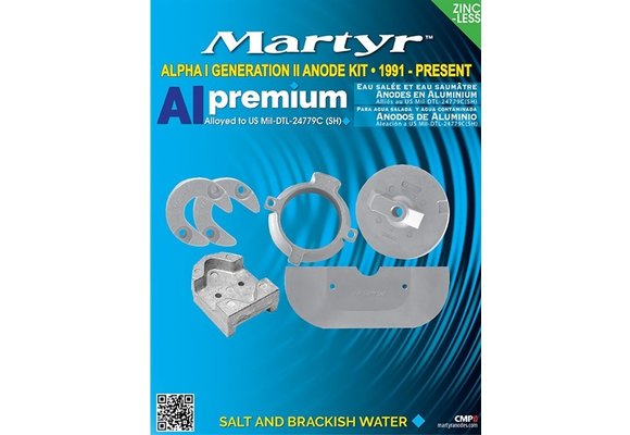 Aluminium Anode kit Alpha 1 Gen 2 >1991
