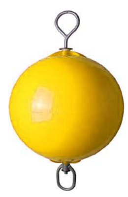 Ankerboei met doorlopende verzinkte nylon gelagerde stang.