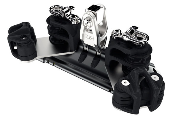 Overloopslede met upstand, 4 controleschijven, hondsvot en klemmen