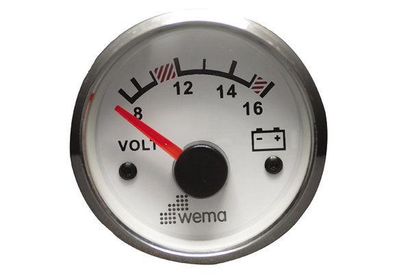 Silverline Gauge Series | Silver serie voltmeter 12V | Wit