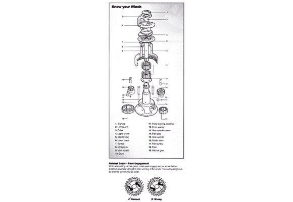 Overzicht onderdelen Ocean lieren | 48000452 50ST/54ST GREY JAW KIT = 4+5+6