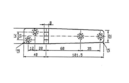RVS scharnier 141.5 X 29