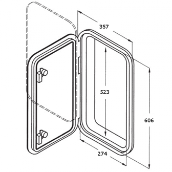 Kunststof Luik 606x357mm  2x sluiting