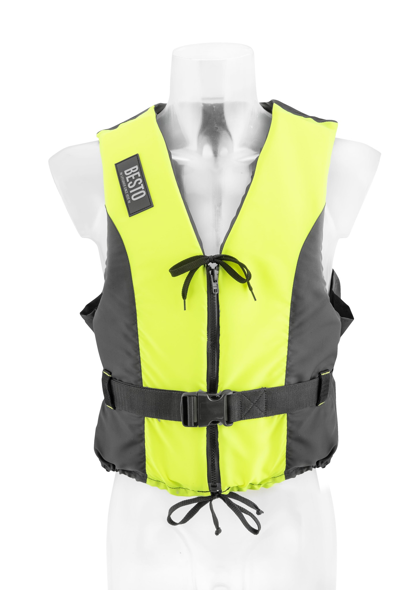 Besto Dinghy Zipper zwemvest 50N  Geel/Zwart