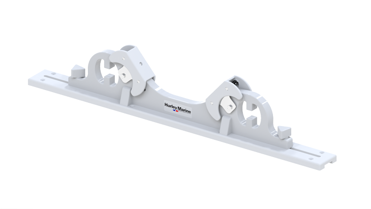 Hurley Chocks (pair) White to fit pre-installed swim platform rail system (Hardware f.rails include)