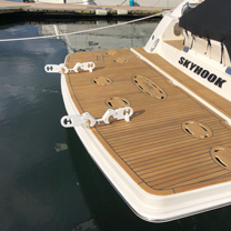 Hurley Chocks White (pair) compl.w/ Aluminium Rail System to install onto swim platform