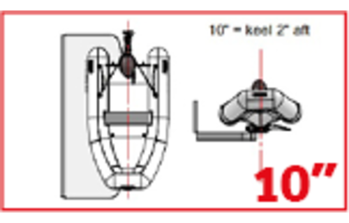 Hurley H2O Davit System 10 Mount Soft Bottom White w/foot plate to perm. mount to swim platform