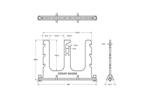 Hurley SUP Stand Up Paddleboard Rack (Holds 2 SUPS + Paddles) - for existing rail mount system