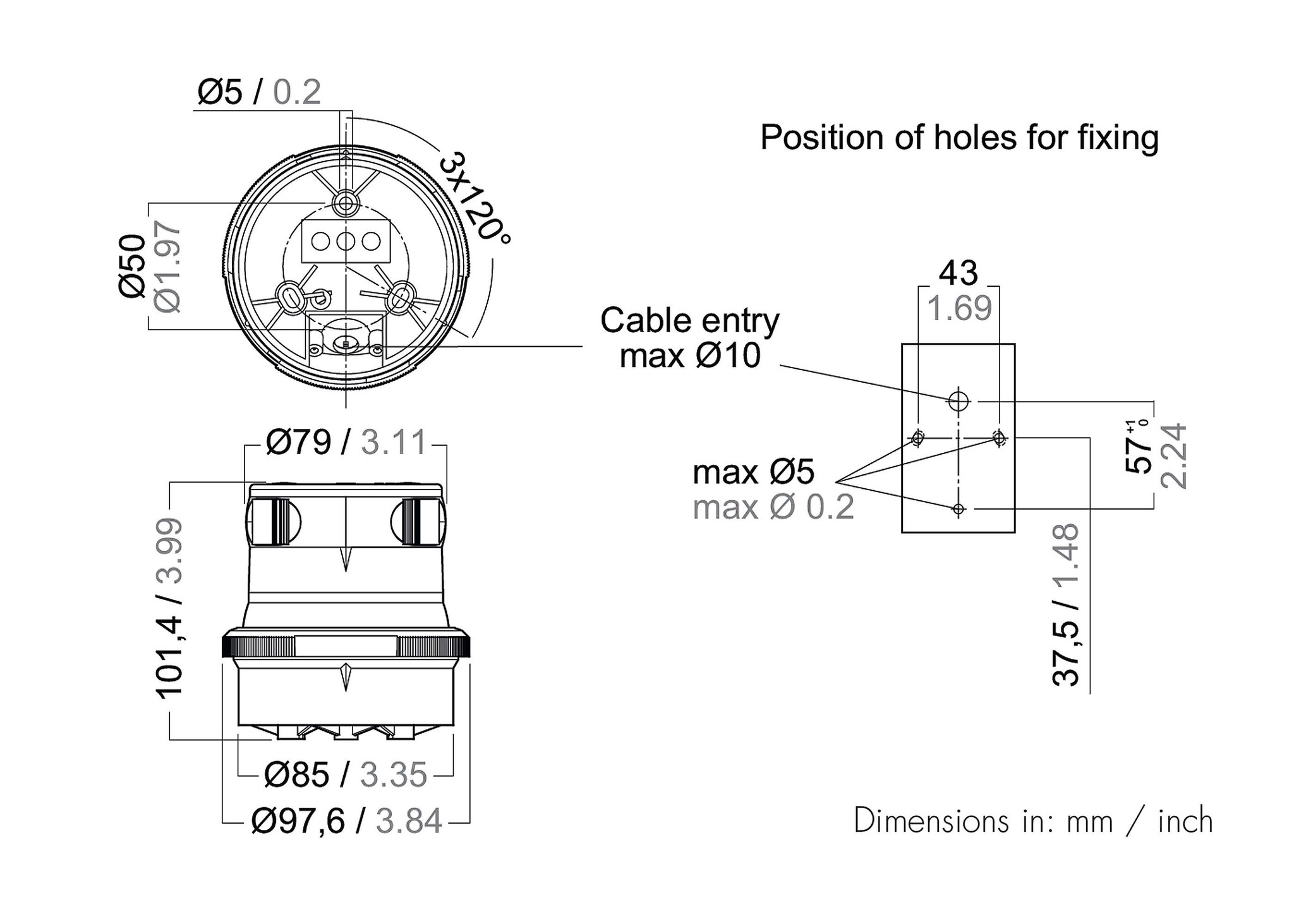 AS Serie 34 LED driekleur