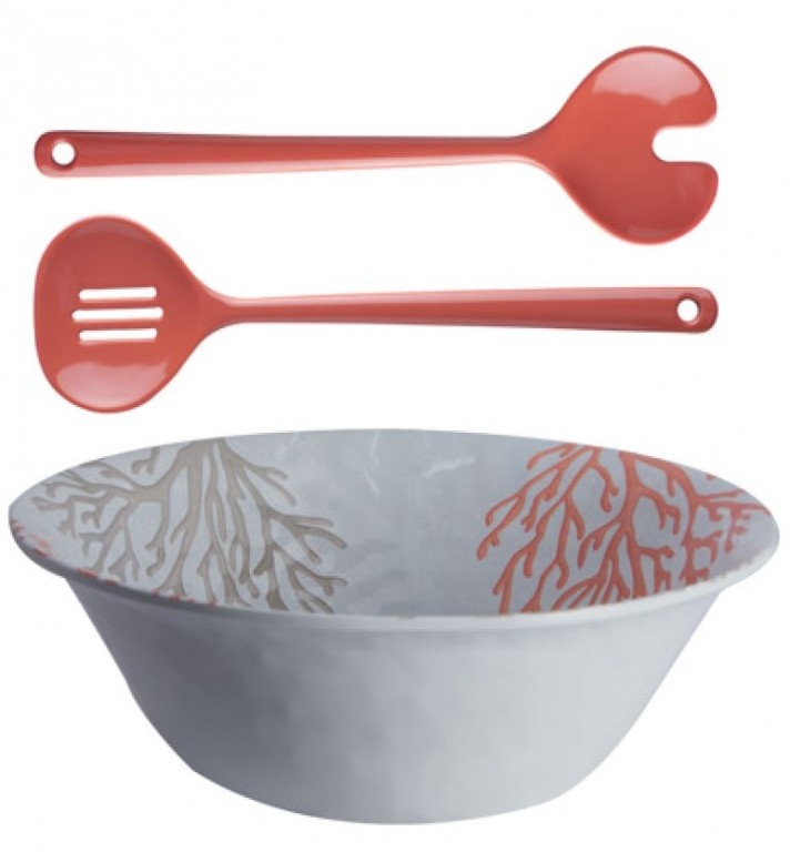 Mare Saladeschaal + Bestek | Coral