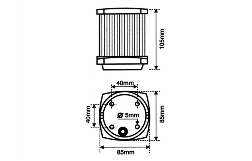 Signaallantaarn | 12v/25w | Voet | Wit