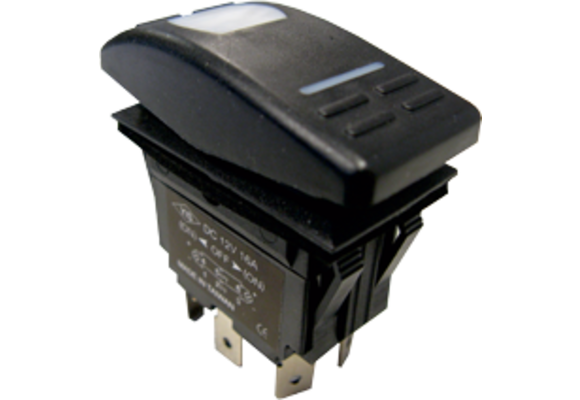 Allpa Waterdichte schakelaar met LED-indicator, 5-polig, (ON)-OFF-ON, 15A / 12V