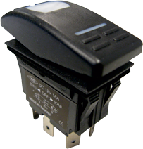 Allpa Waterdichte schakelaar met LED-indicator, 5-polig, (ON)-OFF-ON, 15A / 12V