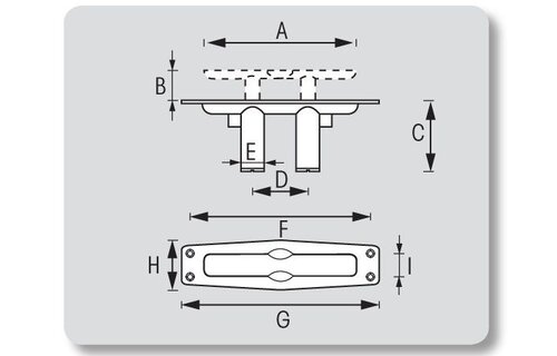 Klapkikker messing verchroomd 195/150 mm