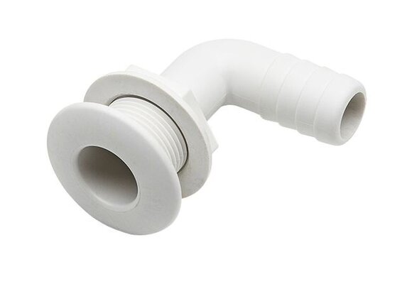 Huiddoorvoer haaks 25 mm wit