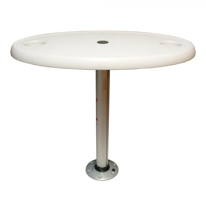 Volkunststof tafelblad ovaal set (457x762mm) met poot