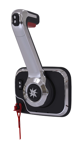SeaStar Xtreme Control, zijmontage, Chrome met trim- en noodstopschakelaar