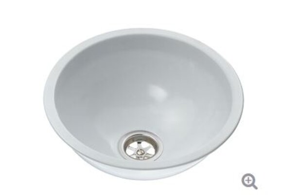 Ronde spoelbak met witte epoxy finish