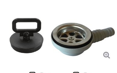 Haakse afvoer 90° met stop