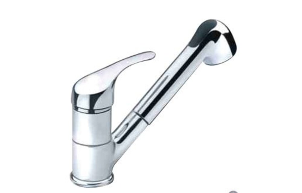 Verchroomde mengkraan met uitneembare handdouche