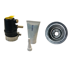 Rubber schroefas-seal met water- en vetinlaat,