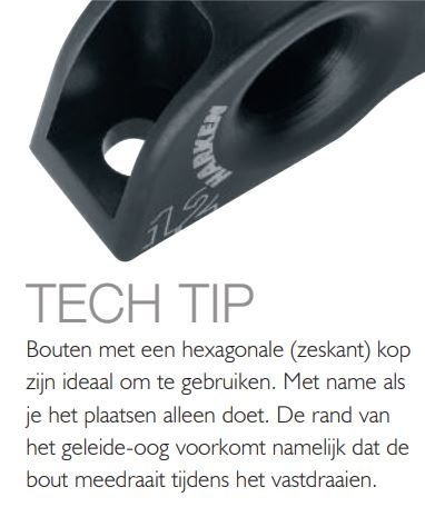 Geleide oog alu 22mm lijn breed