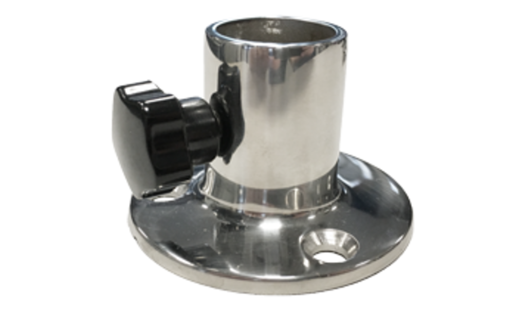 allpa RVS vlaggenstokhouder, rond model 45°, Ø70mm H=45mm; voor 25mm vlaggenstok