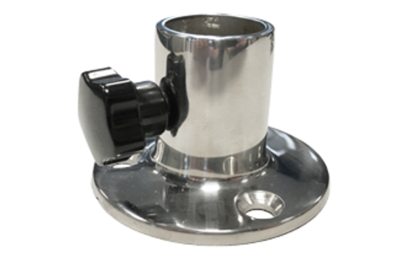 allpa RVS vlaggenstokhouder, rond model 45°, Ø70mm H=45mm; voor 25mm vlaggenstok