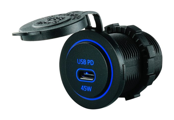 USB Stopcontact met USB-C snellader aansluiting : USB-C PD 45W