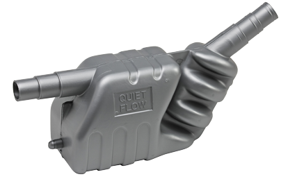 Kunststof waterlock/uitlaatdemper, slangaansluiting Ø40 /45/50mm, inhoud 7l, capaciteit tot 50pk