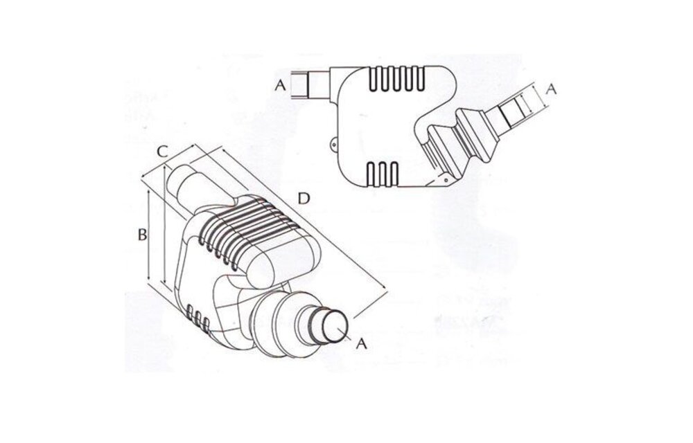 Kunststof waterlock/uitlaatdemper, slangaansluiting Ø40 /45/50mm, inhoud 7l, capaciteit tot 50pk