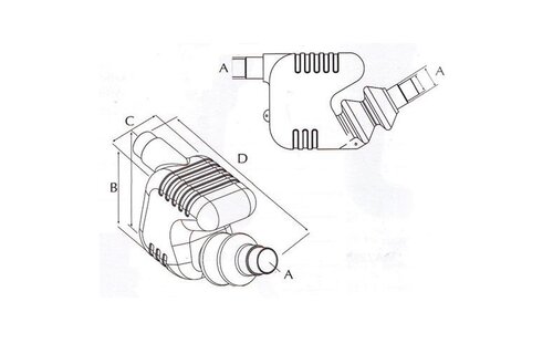 Kunststof waterlock/uitlaatdemper, slangaansluiting Ø40 /45/50mm, inhoud 7l, capaciteit tot 50pk