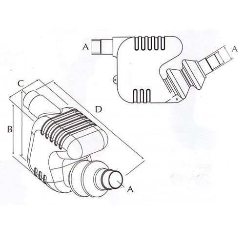 Kunststof waterlock/uitlaatdemper, slangaansluiting Ø40 /45/50mm, inhoud 7l, capaciteit tot 50pk