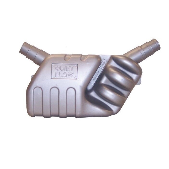 Kunststof waterlock/uitlaatdemper, slangaansluiting Ø40 /45/50mm, inhoud 7l, capaciteit tot 50pk