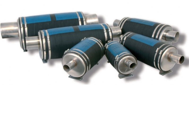 Waterlock / uitlaatdemper RVS 316 - rechte aansluiting