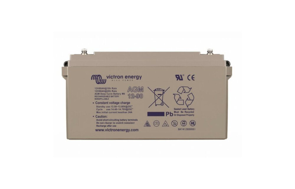 AGM Deep Cycle accu met schroefdraad 12V/90Ah (M6)