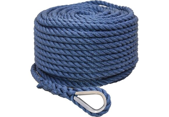 Hollex - Ankerlijn met lood | Navy 10mm rol=20mtr